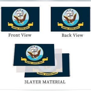 US Navy Flag 3x5 Outdoor- United States Navy Flags -Double Sided 3 Ply Banner